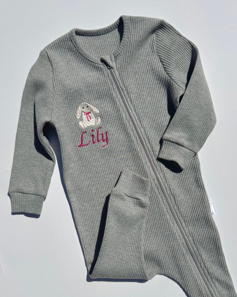 Bunny Theme Personalised Zip Romper DreamBuy