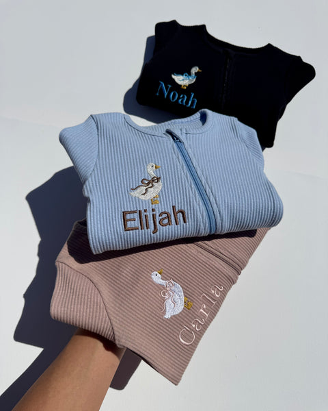 Goose Theme Personalised Zip Romper DreamBuy