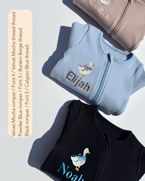 Goose Theme Personalised Zip Romper DreamBuy