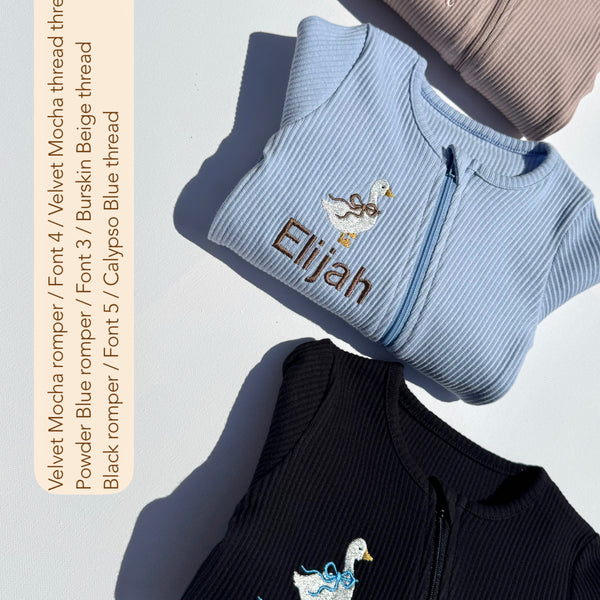 Goose Theme Personalised Zip Romper DreamBuy