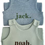 Sage baby dungarees from DreamBuy