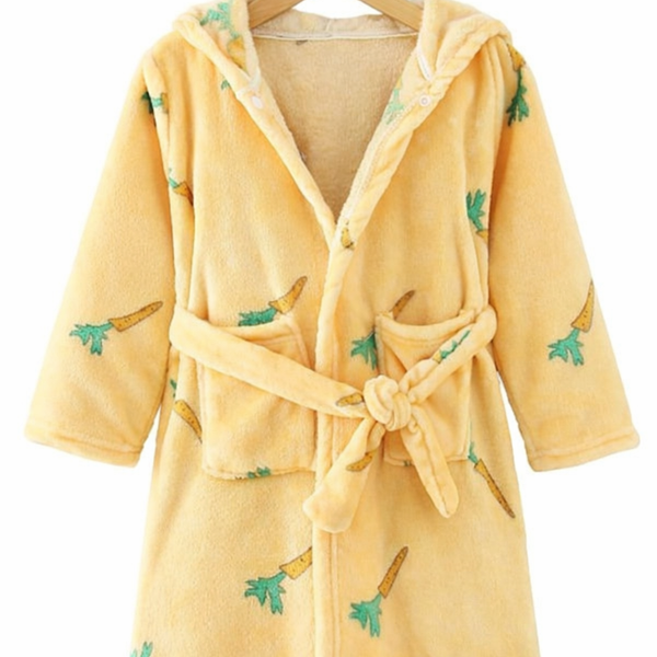 Cherry Print Personalised Embroidered Baby Robe