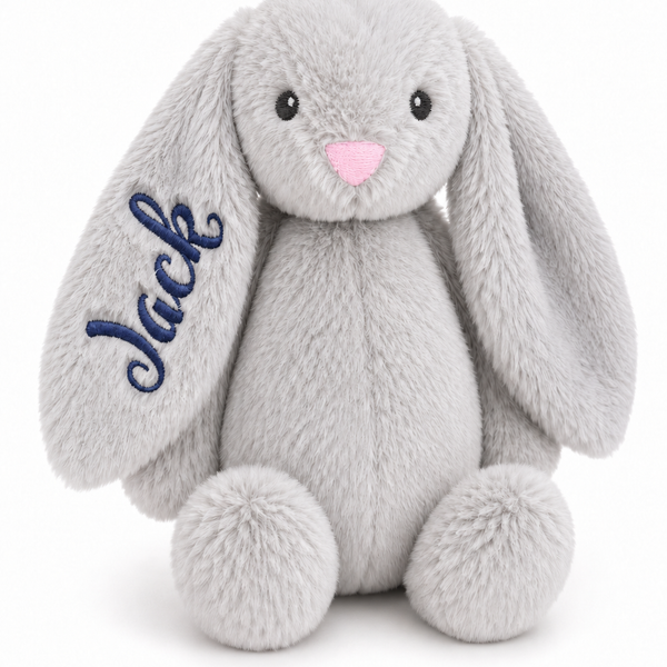 Personalised Grey Bunny Toy