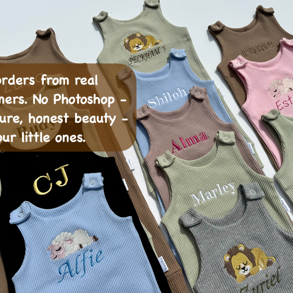 Black Personalised or Plain Dungarees