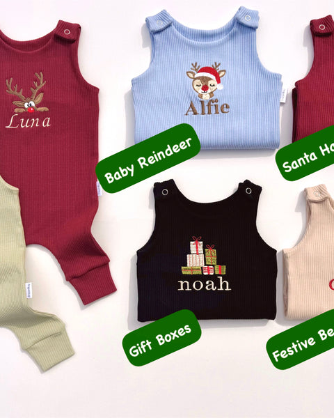 Christmas Baby Reindeer Dungarees