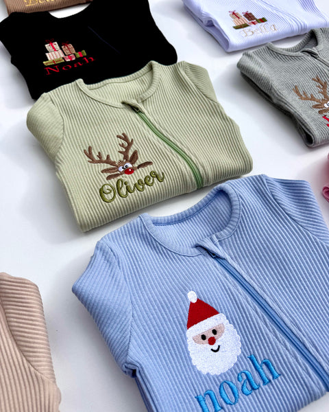 Christmas Santa Claus Zip Sleepsuit