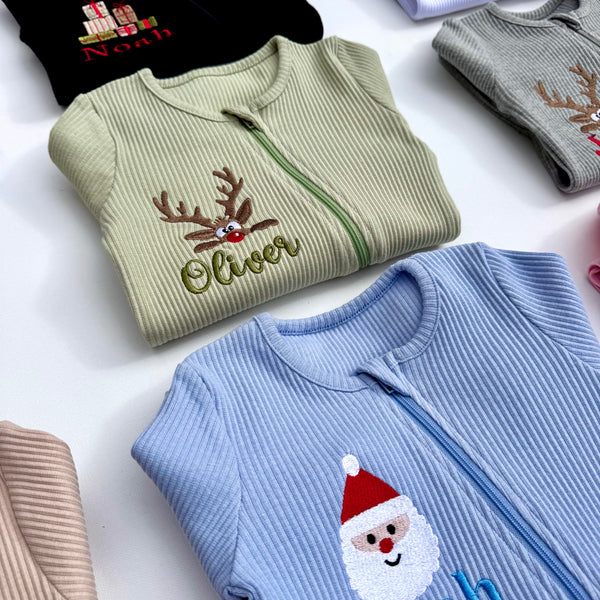 Christmas Santa Claus Zip Sleepsuit