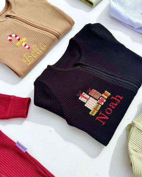 Christmas Gift Boxes Zip Sleepsuit