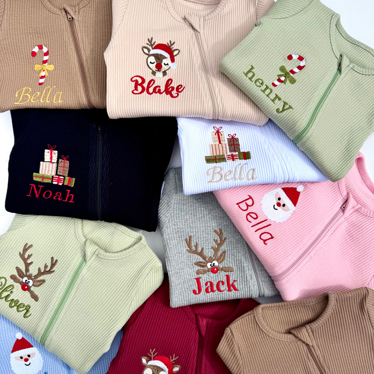 Christmas Santa Claus Zip Sleepsuit