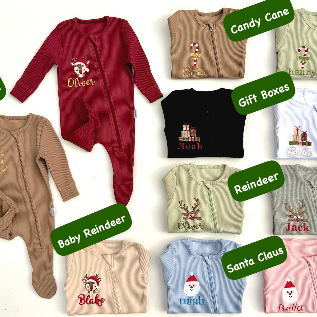 Christmas Santa Claus Zip Sleepsuit