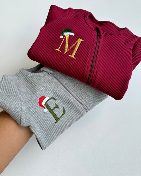 Christmas Monogram Zip Sleepsuit DreamBuy