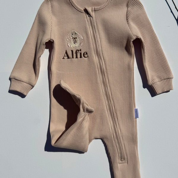 Bunny Theme Personalised Zip Romper DreamBuy