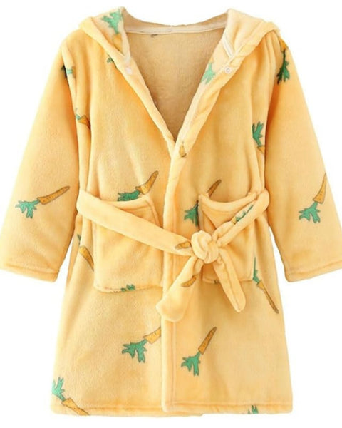 Carrot Print Personalised Embroidered Baby Robe