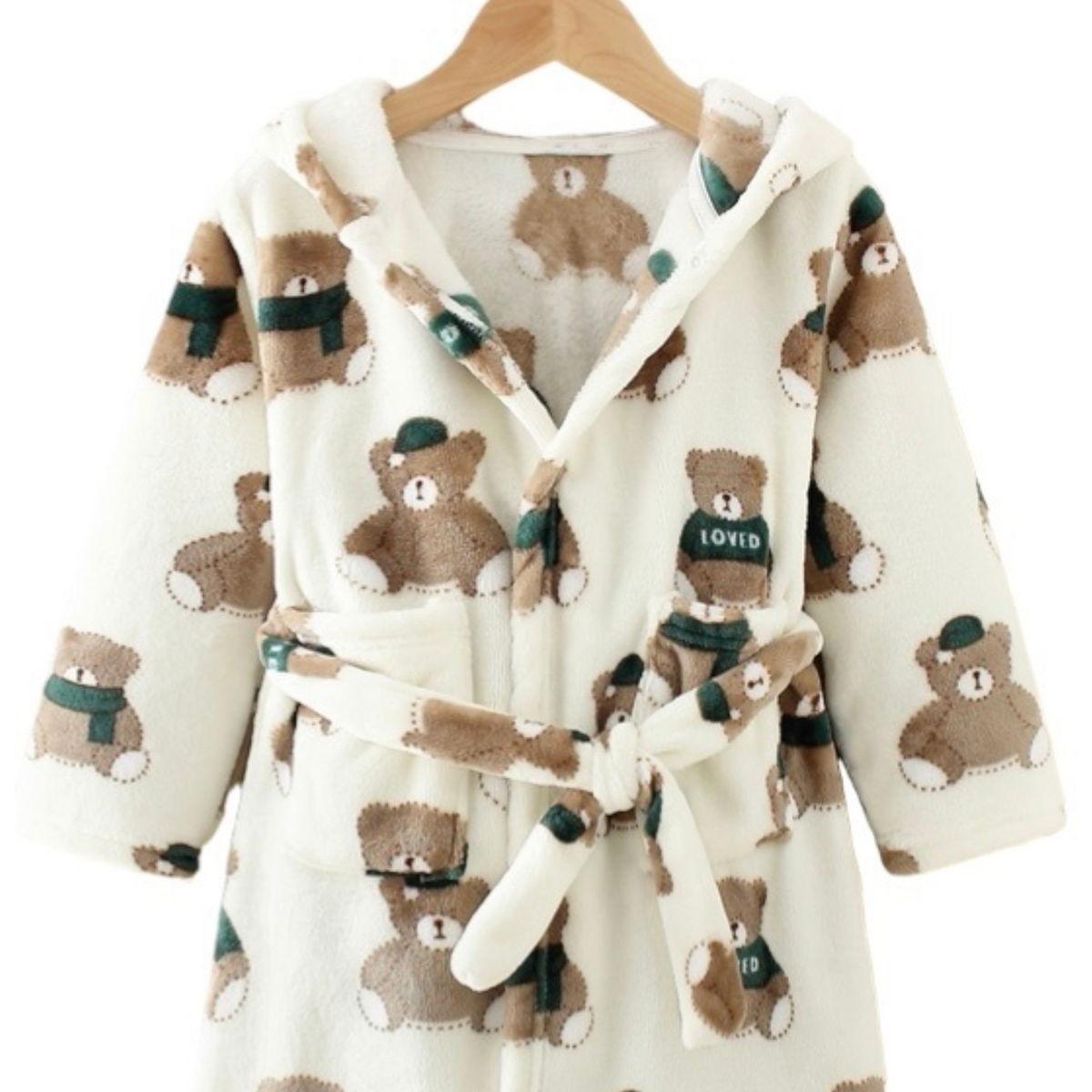 Cherry Print Personalised Embroidered Baby Robe