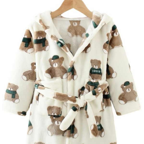 Cherry Print Personalised Embroidered Baby Robe