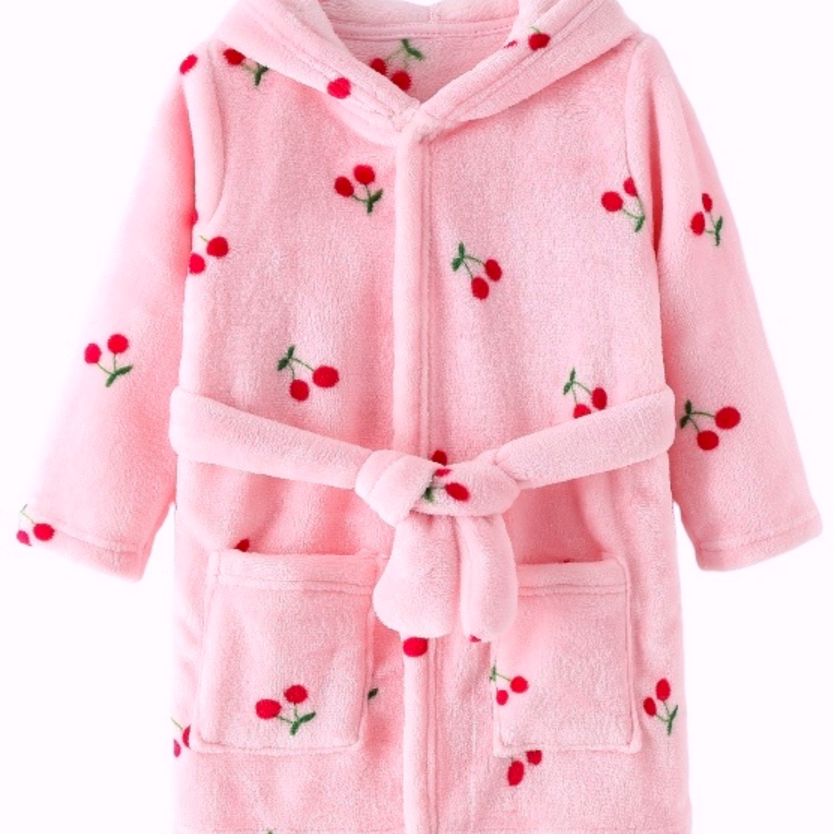 Cherry Print Personalised Embroidered Baby Robe