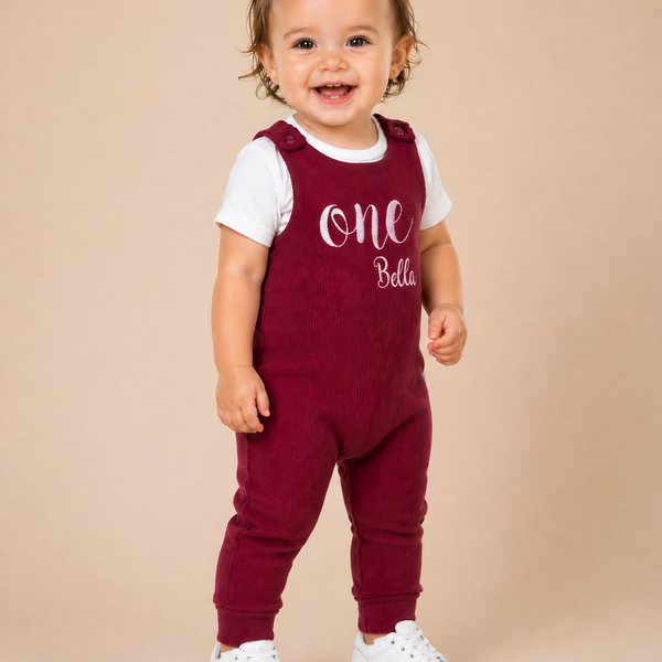 Claret Red Personalised or Plain Dungarees