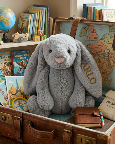 Personalised Grey Bunny Toy