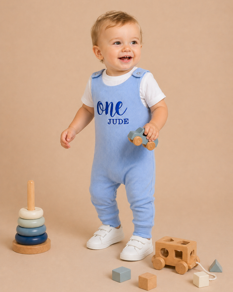 Powder Blue Personalised or Plain Dungarees